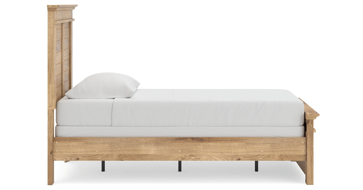Makidern Tan Twin Panel Bed, Dresser and Mirror from Ashley - Luna Furniture
