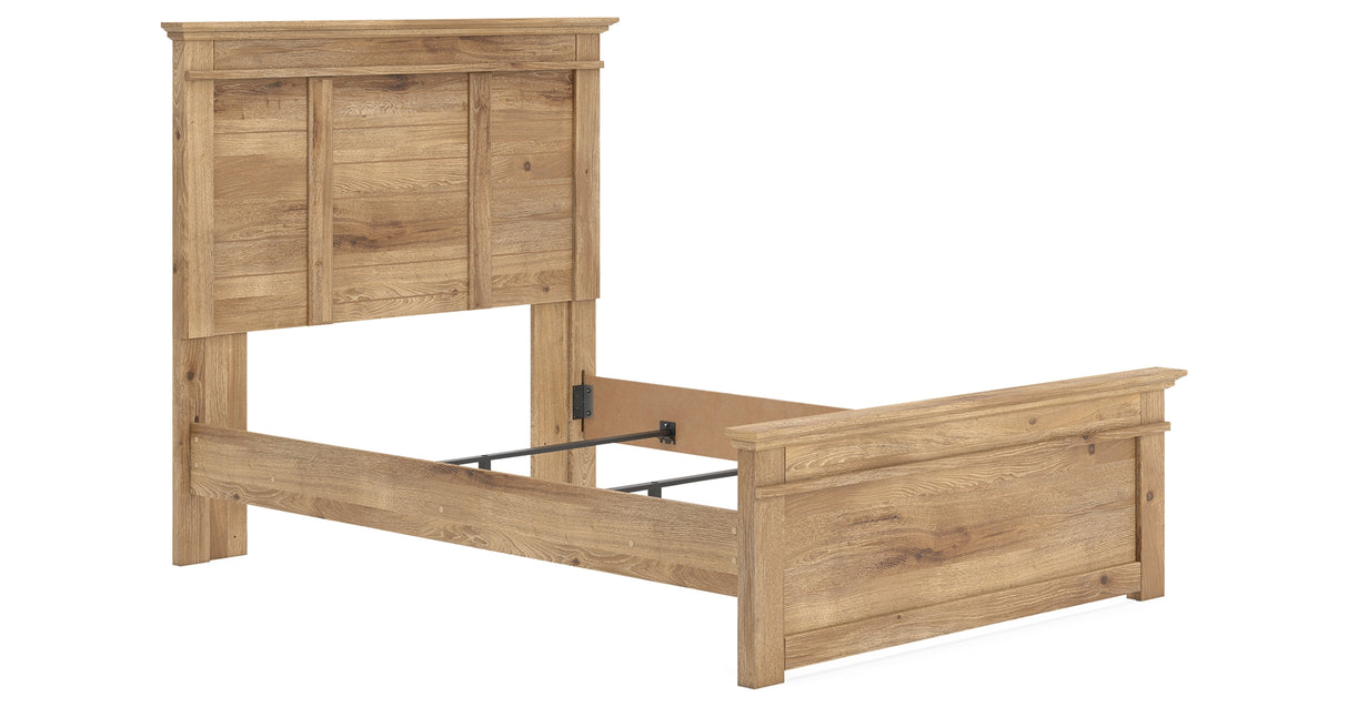 Makidern Tan Full Panel Bed, Dresser and Mirror from Ashley - Luna Furniture