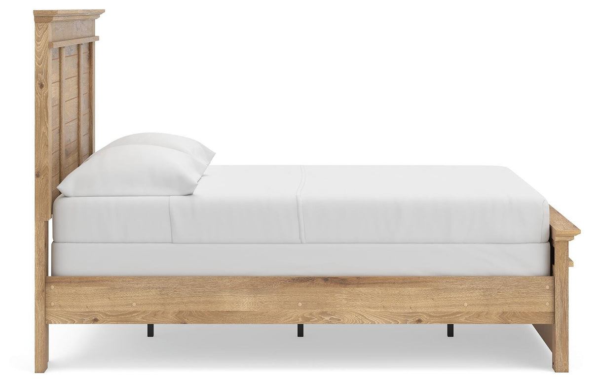 Makidern Tan Full Panel Bed, Dresser and Mirror from Ashley - Luna Furniture