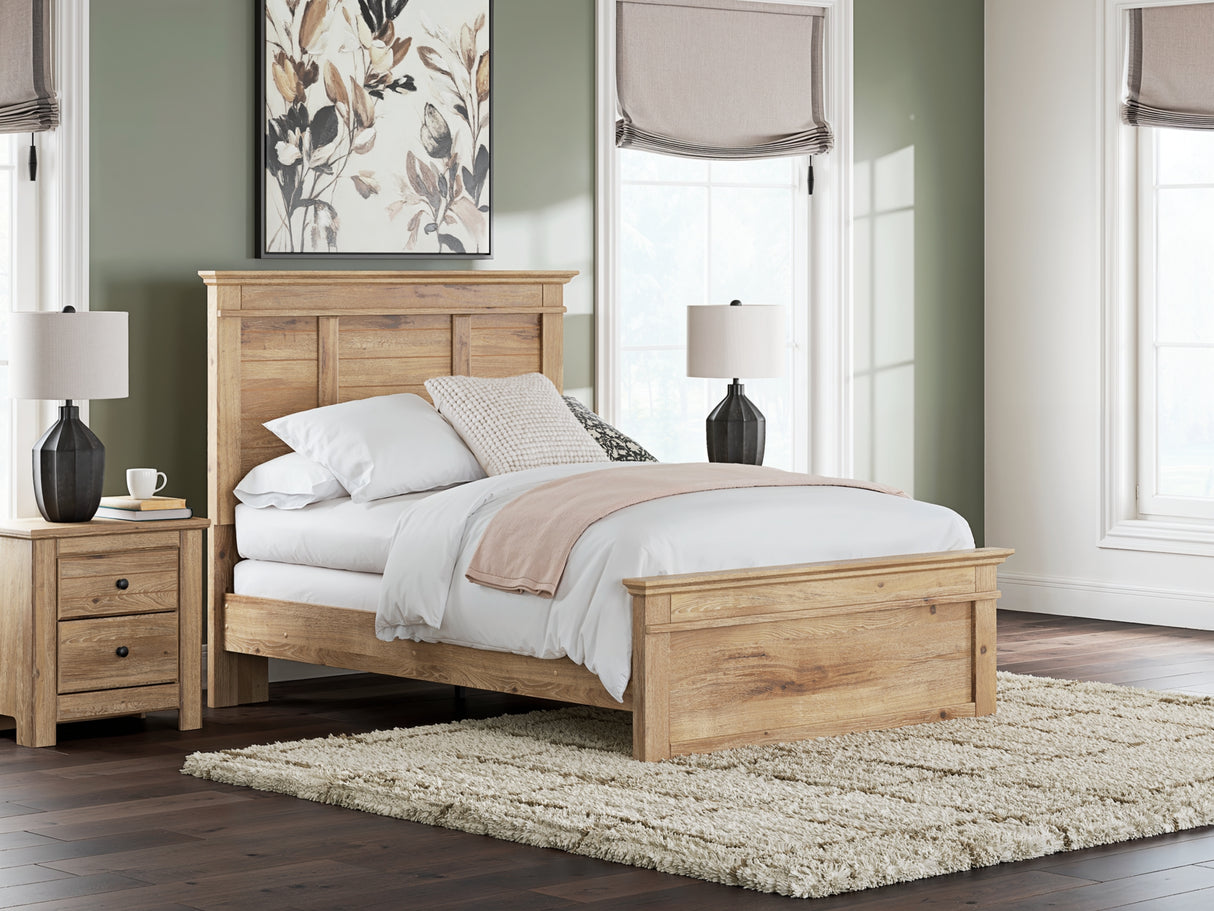 Makidern Tan Full Panel Bed, Dresser and Mirror from Ashley - Luna Furniture