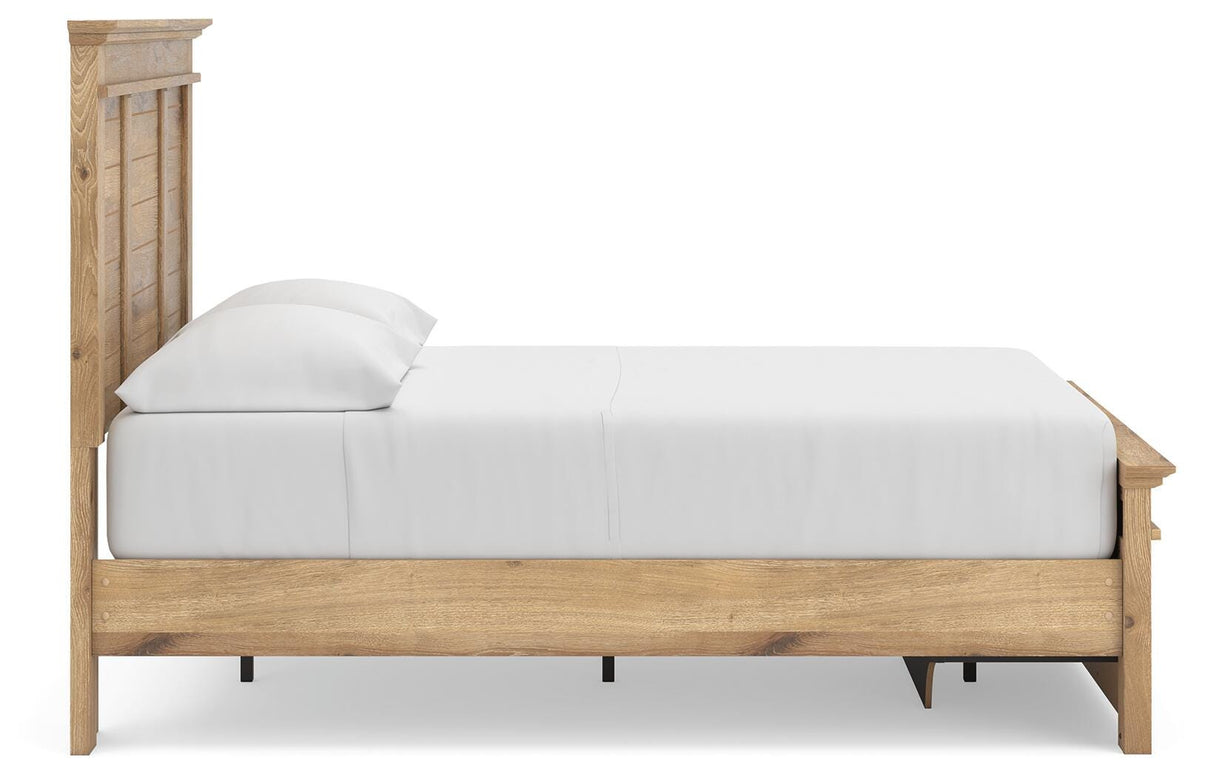 Makidern Tan Full Panel Storage Bed, Dresser and Mirror from Ashley - Luna Furniture