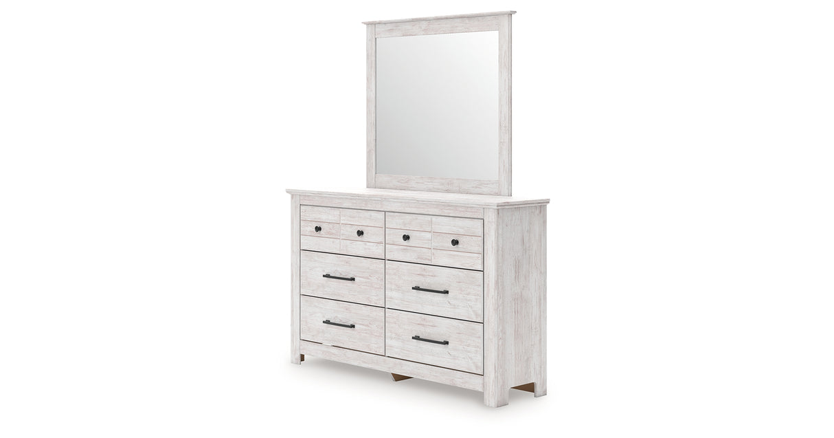 Makidern Whitewash Dresser and Mirror from Ashley Furniture - Luna Furniture