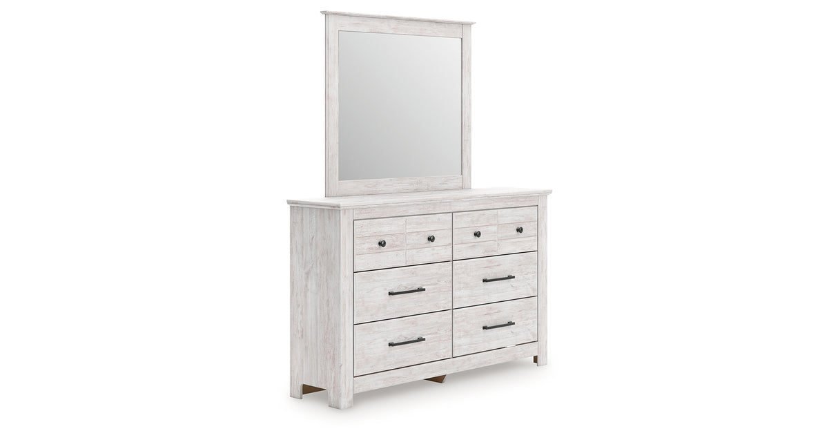 Makidern Whitewash Dresser and Mirror from Ashley Furniture - Luna Furniture