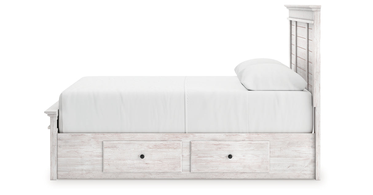 Makidern Whitewash Queen Panel Storage Bed from Ashley - Luna Furniture