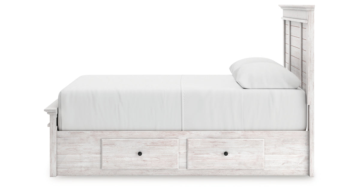 Makidern Whitewash Queen Panel Storage Bed from Ashley - Luna Furniture