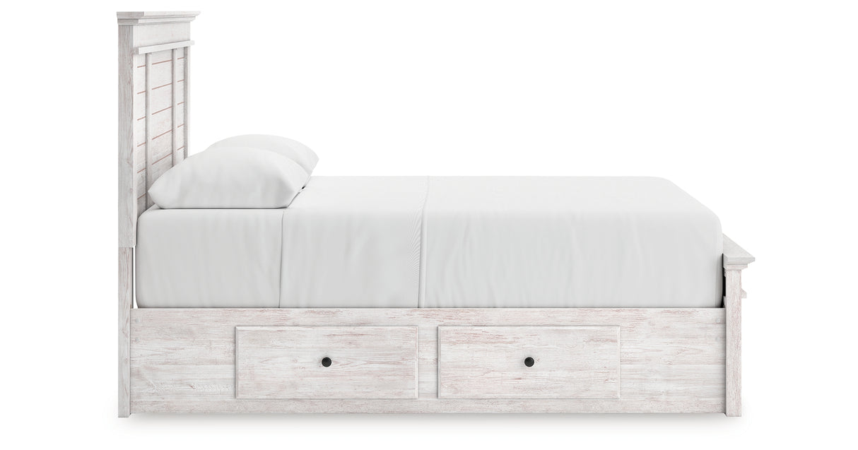 Makidern Whitewash Queen Panel Storage Bed from Ashley - Luna Furniture