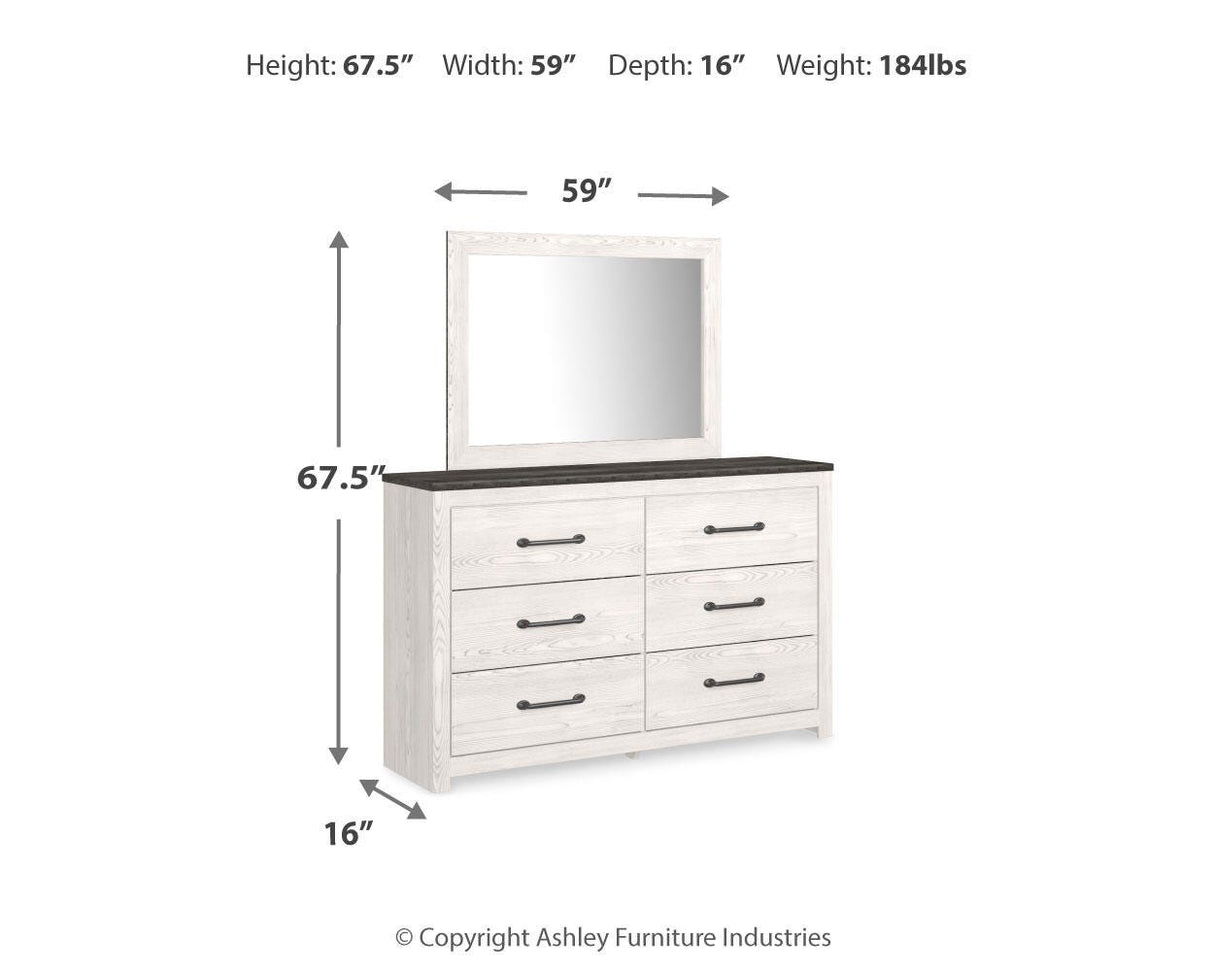 Gerridan White/Gray Dresser and Mirror from Ashley Furniture - Luna Furniture
