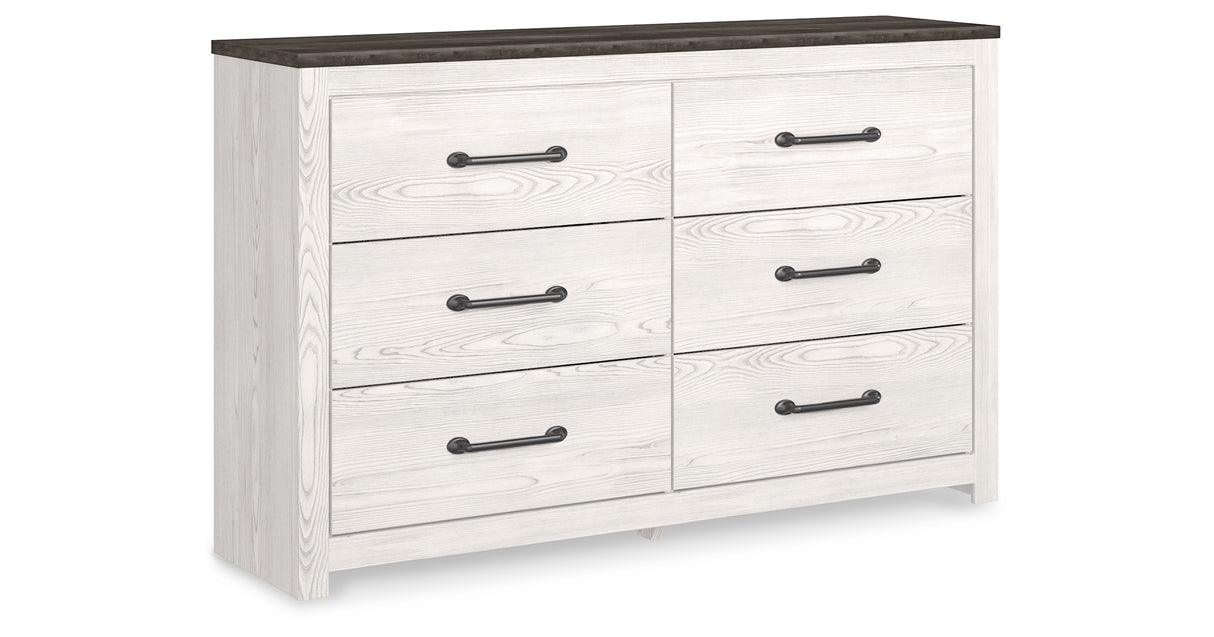 Gerridan King Panel Bed with Dresser in White/Gray from Ashley Furniture - Luna Furniture