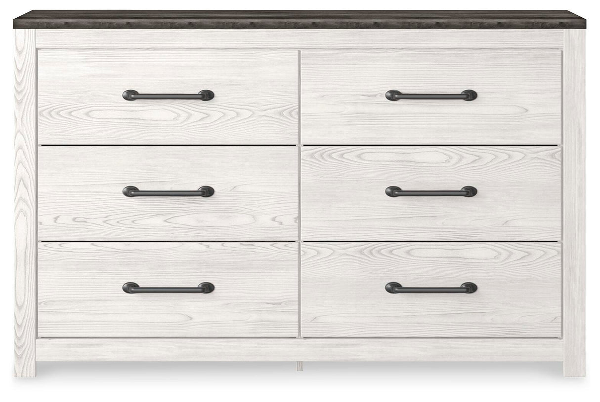 Gerridan Queen Panel Bed with Dresser in White/Gray from Ashley - Luna Furniture