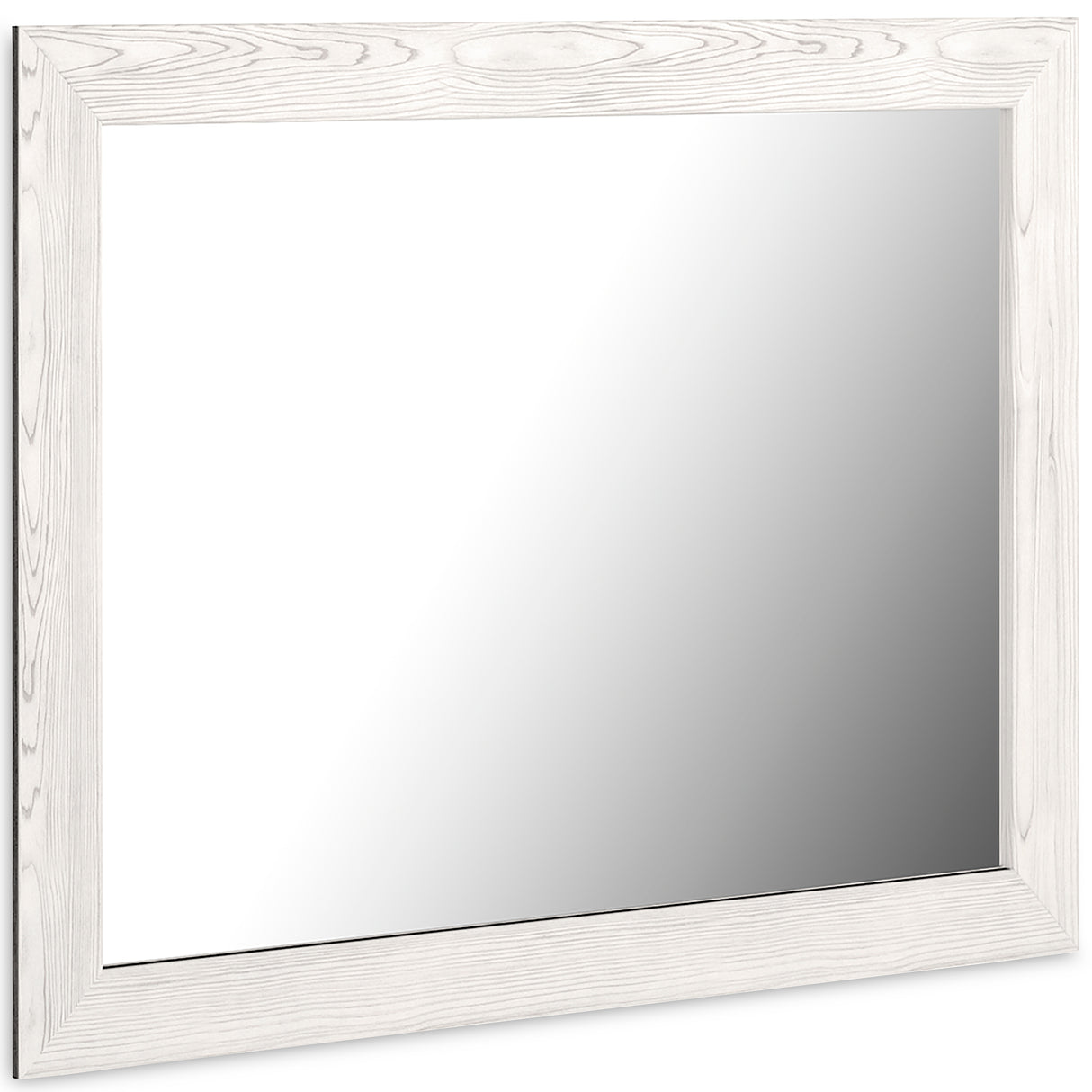 Gerridan Queen Panel Bed with Mirrored Dresser and 2 Nightstands in White/Gray from Ashley Furniture - Luna Furniture