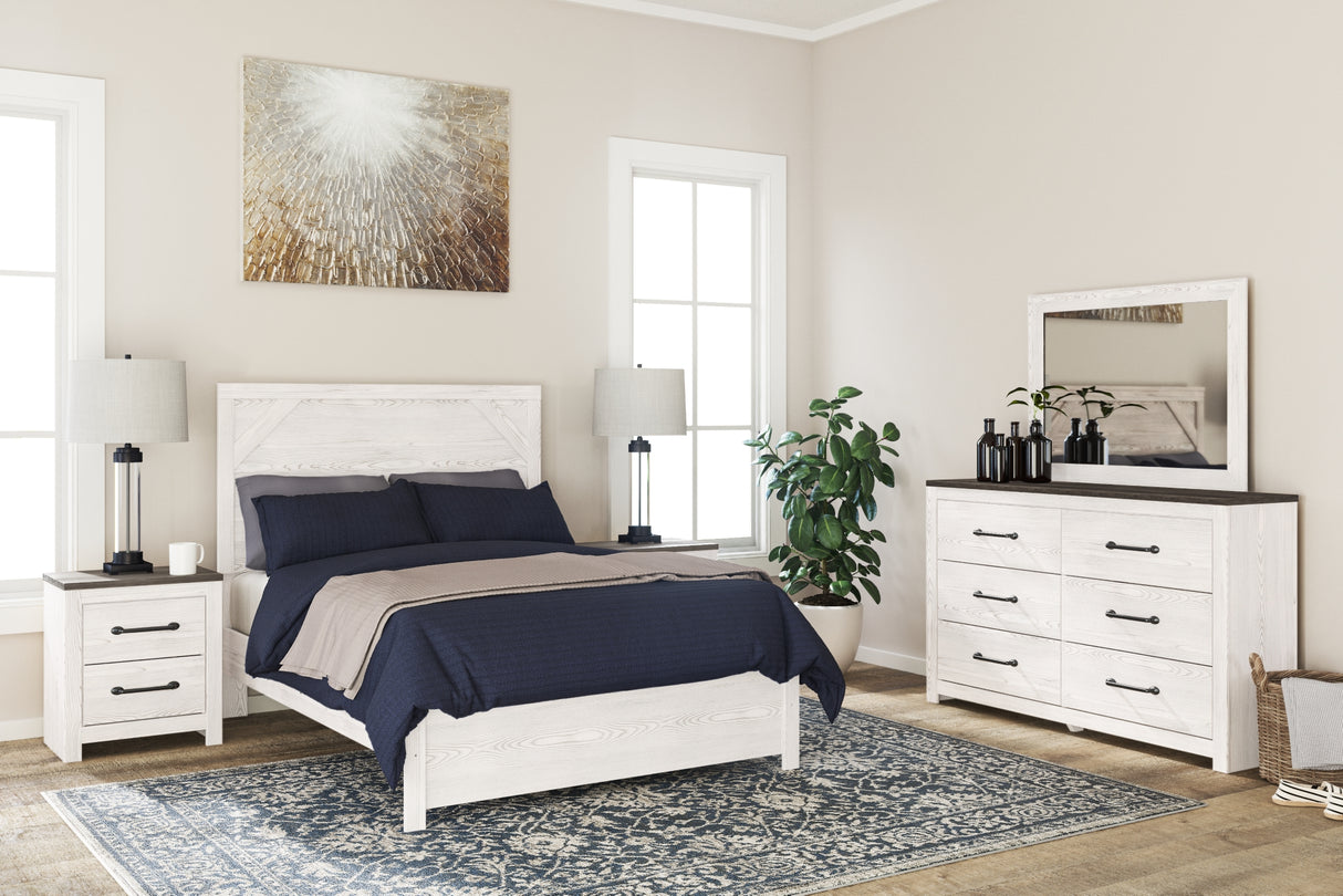 Huey Vineyard Full Sleigh Bed with Mirrored Dresser in Black from Ashley Furniture - Luna Furniture