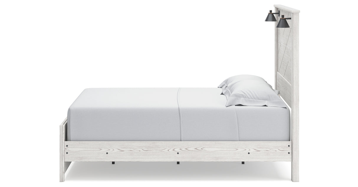 Gerridan Queen Panel Bed with Dresser and 2 Nightstands in White/Gray from Ashley Furniture - Luna Furniture