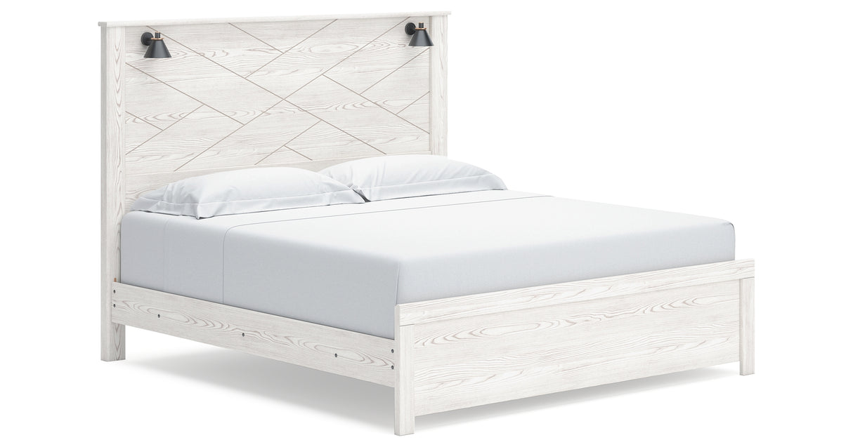 Gerridan King Panel Bed with Dresser in White/Gray from Ashley Furniture - Luna Furniture