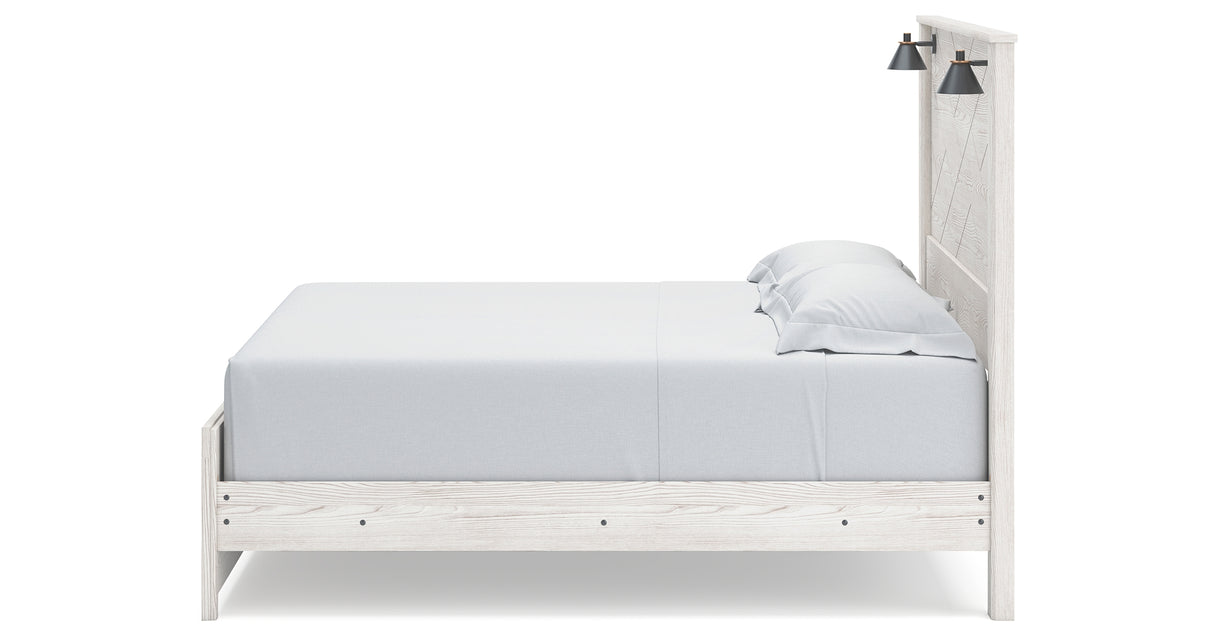 Gerridan King Panel Bed with Dresser in White/Gray from Ashley Furniture - Luna Furniture