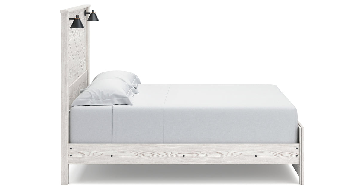 Gerridan King Panel Bed with Dresser in White/Gray from Ashley Furniture - Luna Furniture