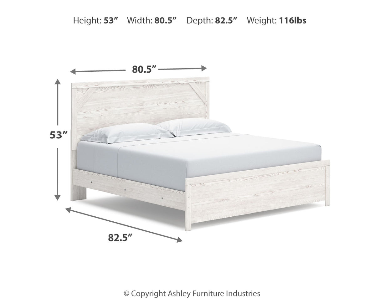 Gerridan White/Gray King Panel Bed, Dresser, Chest and 2 Nightstands from Ashley Furniture - Luna Furniture