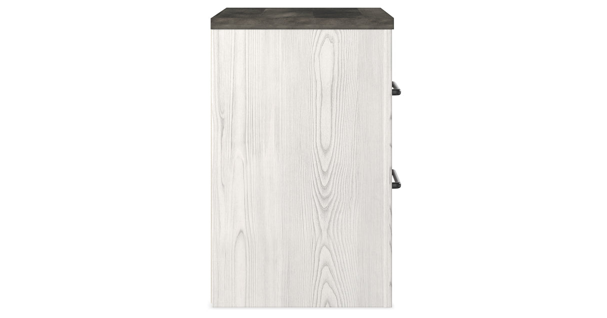 Gerridan Queen Panel Bed with 2 Nightstands in White/Gray from Ashley Furniture - Luna Furniture