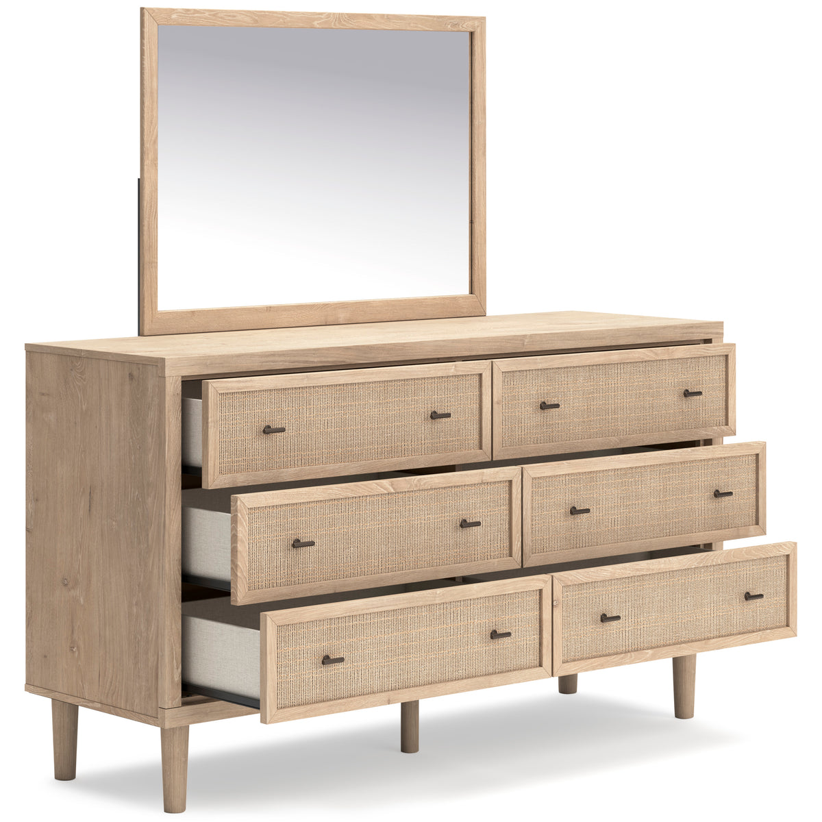 Cielden Soft Gray/Tan Upholstered Platform Bedroom Set from Ashley Furniture - Luna Furniture