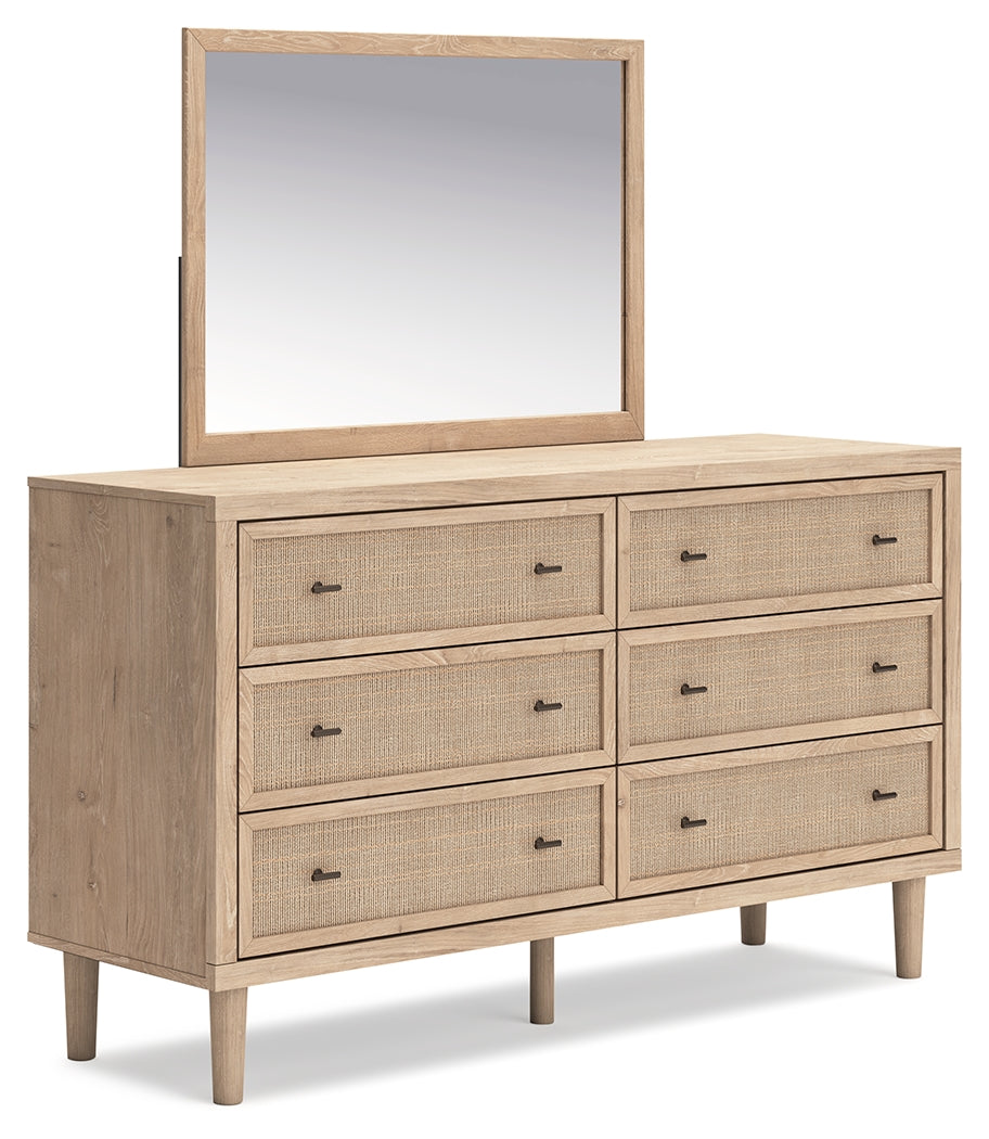 Cielden King Panel Headboard with Mirrored Dresser, Chest and 2 Nightstands in Two-tone from Ashley - Luna Furniture