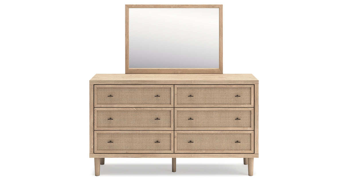 Cielden Full Panel Bed with Mirrored Dresser in Two-tone from Ashley - Luna Furniture