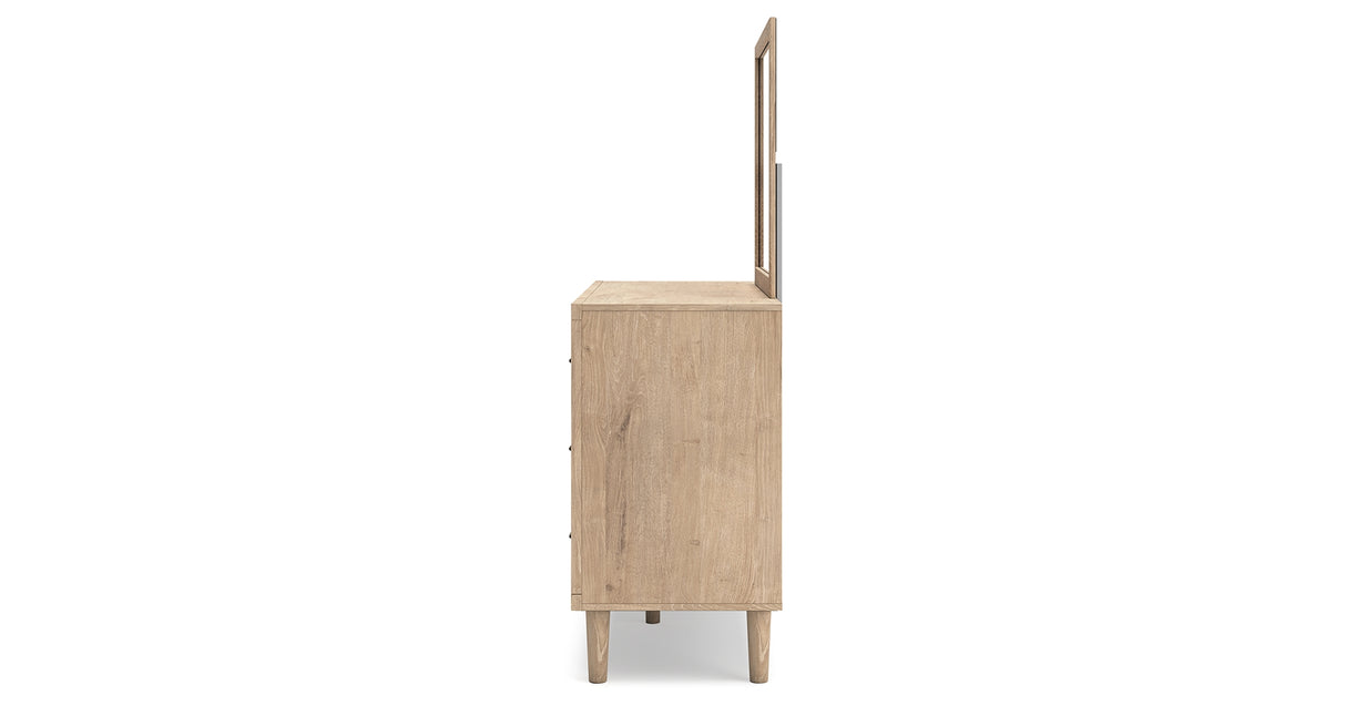 Cielden Full Panel Bed with Mirrored Dresser in Two-tone from Ashley - Luna Furniture