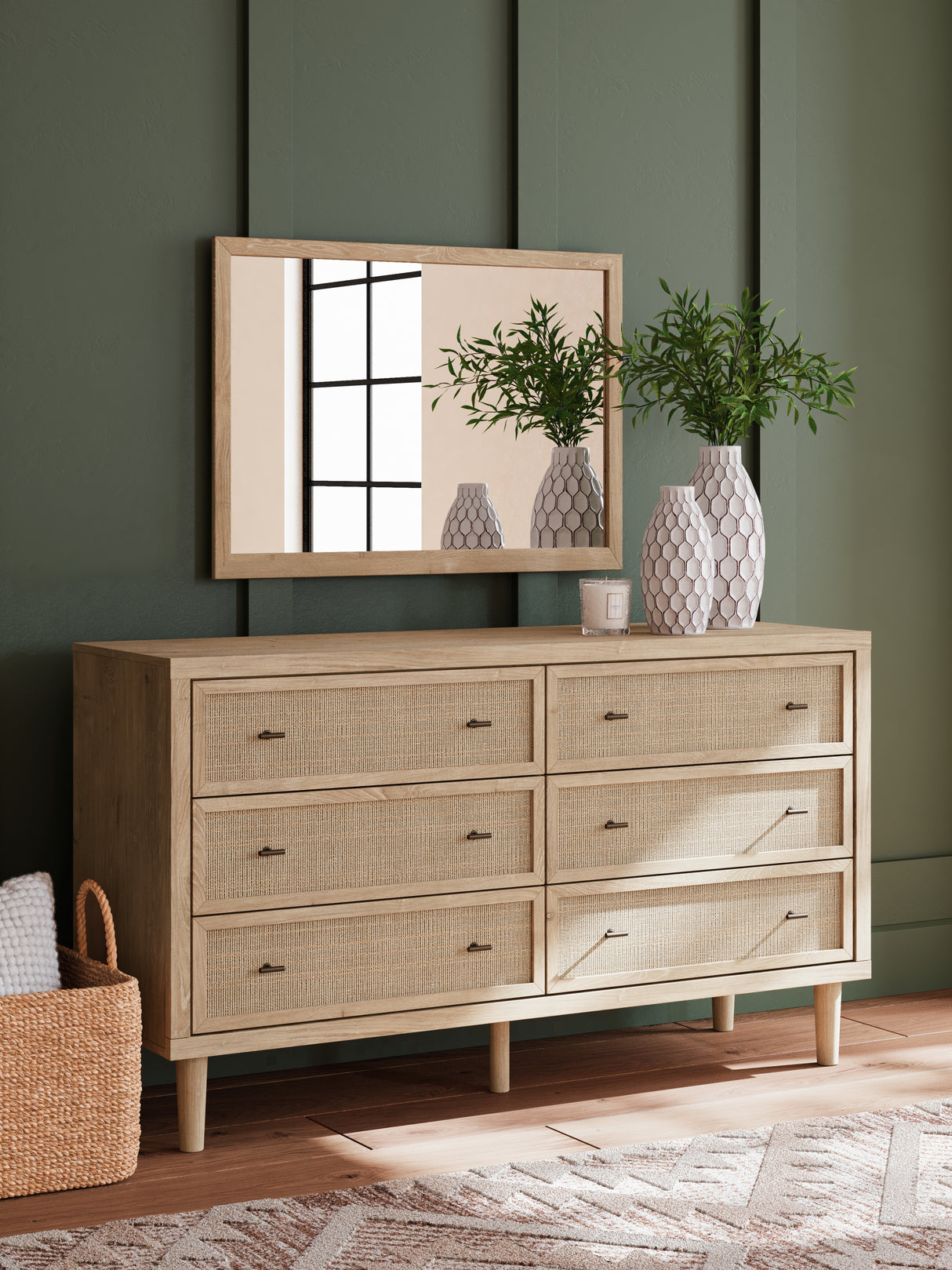 Cielden Queen Panel Bed with Mirrored Dresser in Two-tone from Ashley Furniture - Luna Furniture
