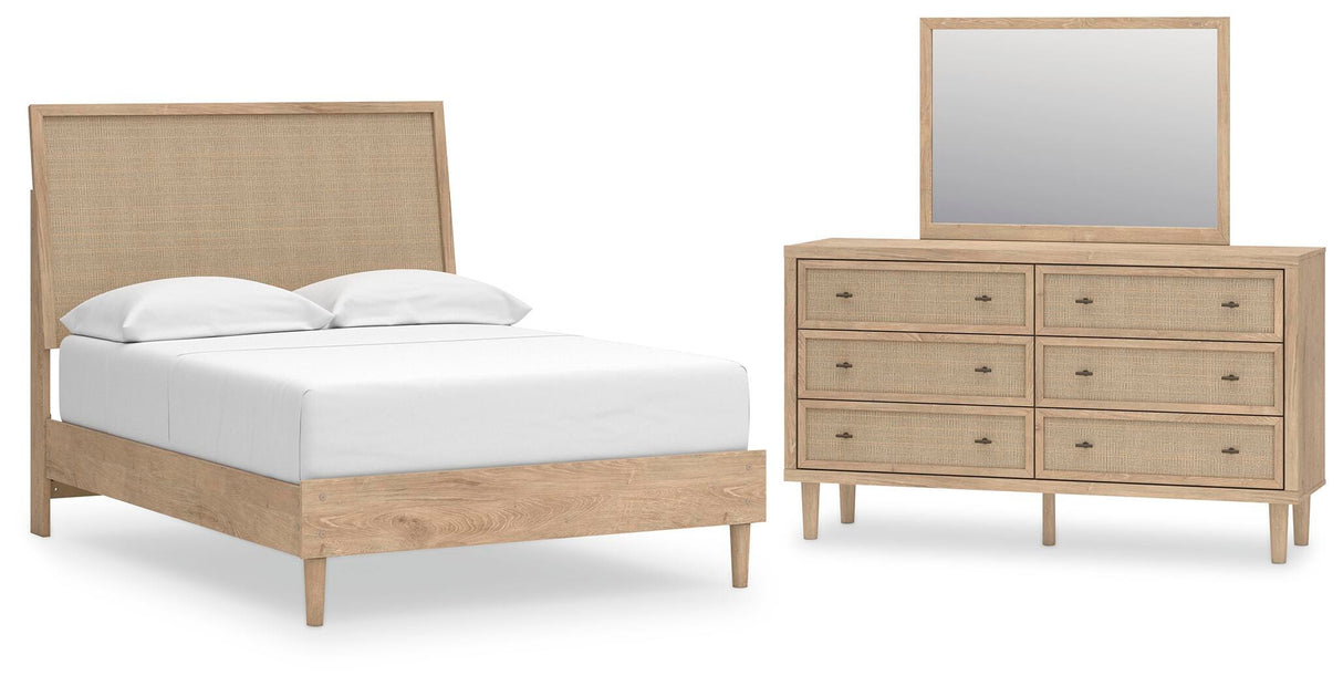 Cielden Full Panel Bed with Mirrored Dresser in Two-tone from Ashley - Luna Furniture