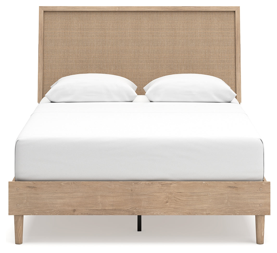 Cielden Queen Panel Bed with Mirrored Dresser in Two-tone from Ashley Furniture - Luna Furniture