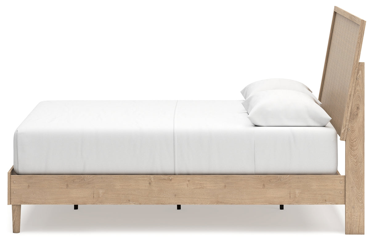 Cielden Queen Panel Bed with Mirrored Dresser in Two-tone from Ashley Furniture - Luna Furniture