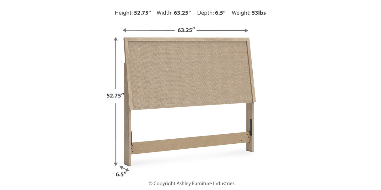 Cielden Queen Panel Headboard with Mirrored Dresser and Nightstand in Two-tone from Ashley - Luna Furniture