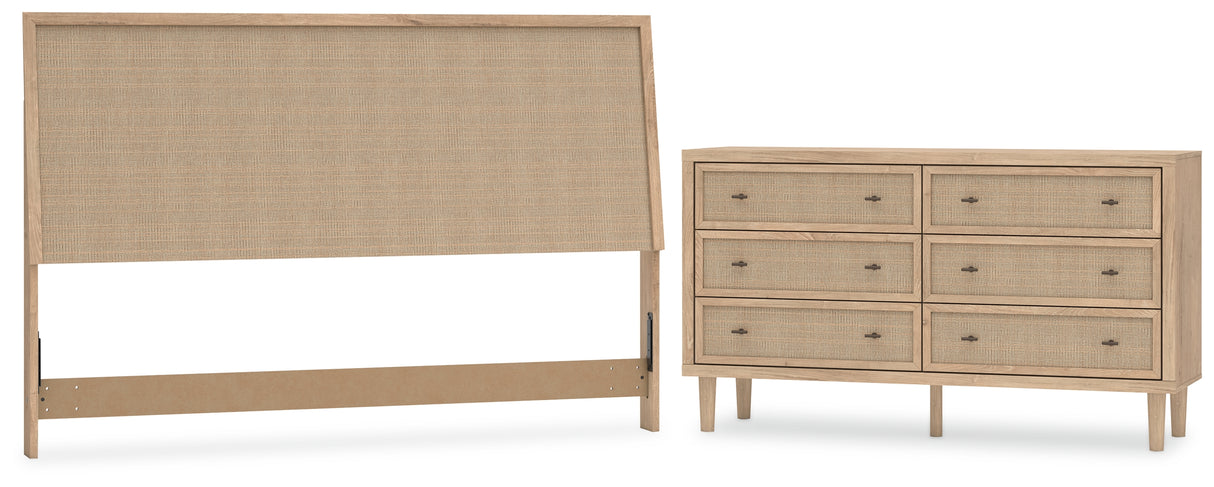 Cielden King Panel Headboard with Dresser in Two-tone from Ashley Furniture - Luna Furniture