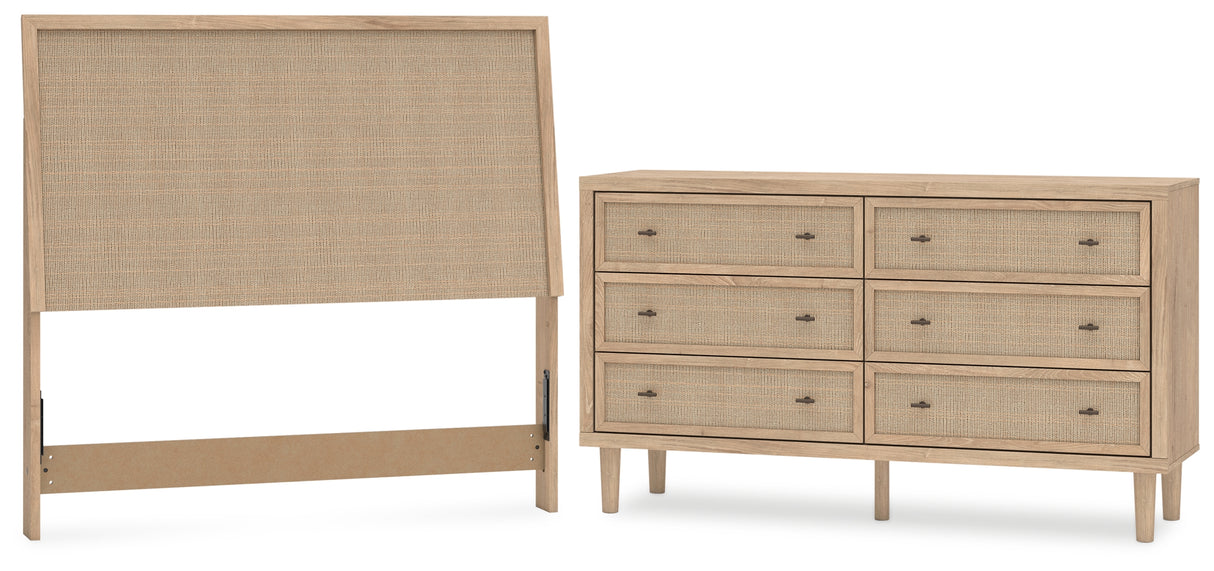 Cielden Full Upholstered Panel Bed with Dresser in Two-tone from Ashley Furniture - Luna Furniture