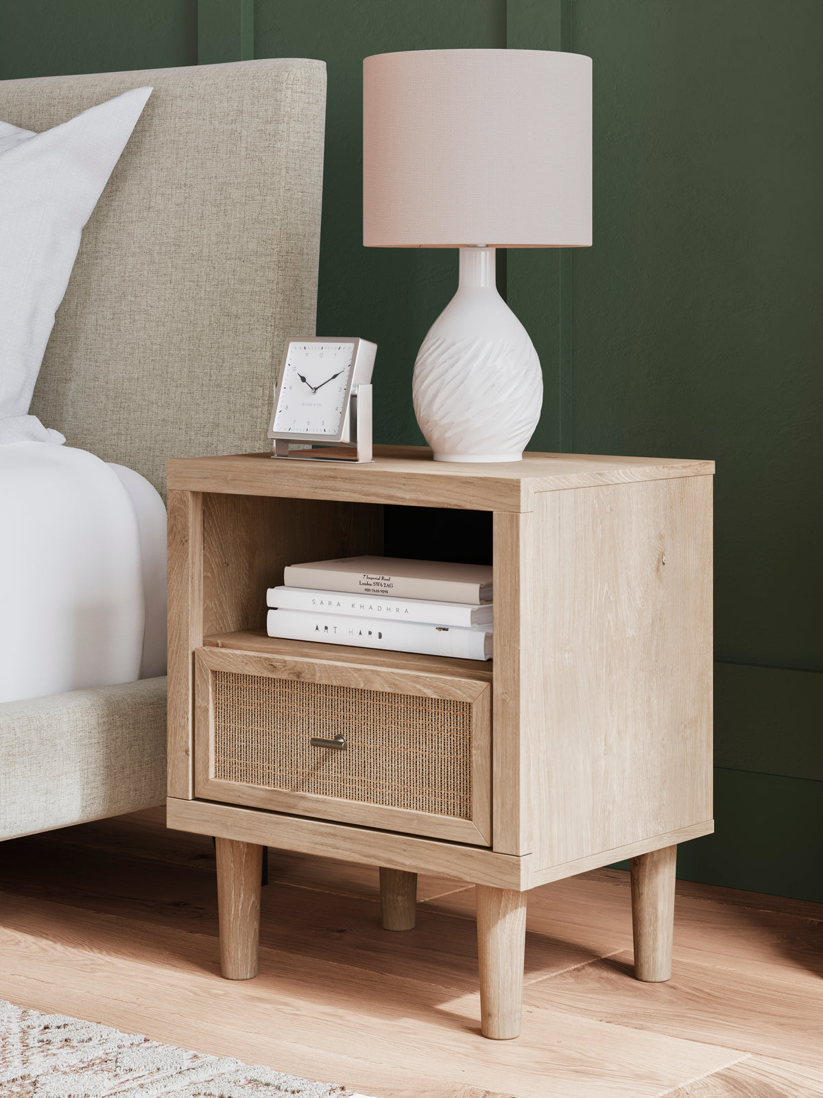Cielden Soft Gray/Tan Upholstered Platform Bedroom Set from Ashley Furniture - Luna Furniture