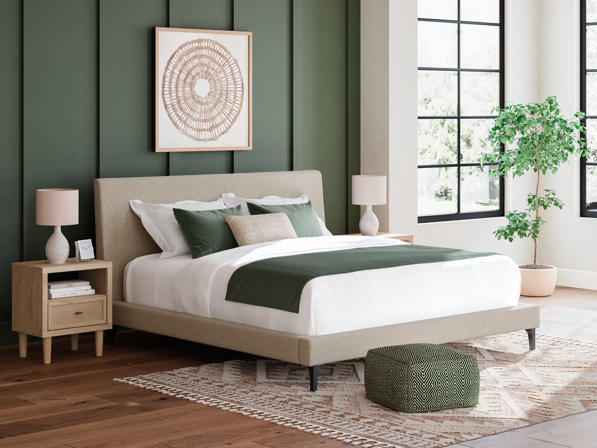 Cielden Soft Gray California King Upholstered Platform Bed from Ashley Furniture - Luna Furniture