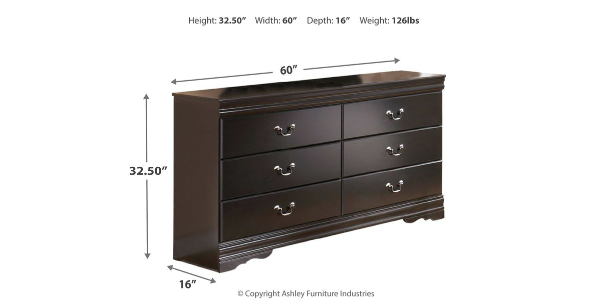 Huey Vineyard Black Full Sleigh Bed, Dresser, Mirror, Chest and Nightstand from Ashley - Luna Furniture