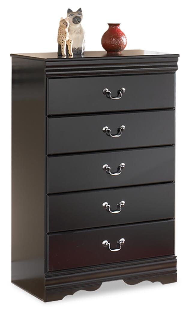 Huey Vineyard Black Full Sleigh Bed, Dresser, Mirror, Chest and Nightstand from Ashley - Luna Furniture