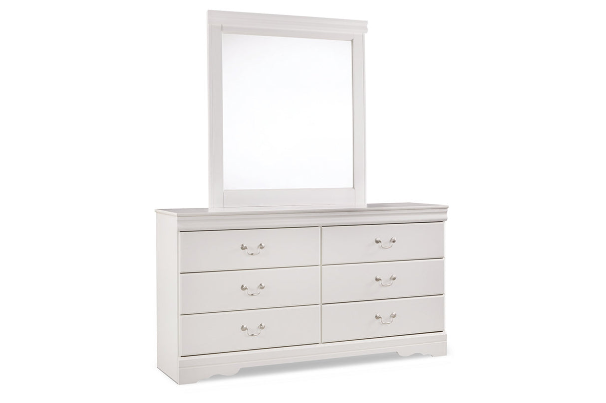 Anarasia White Dresser and Mirror from Ashley - Luna Furniture