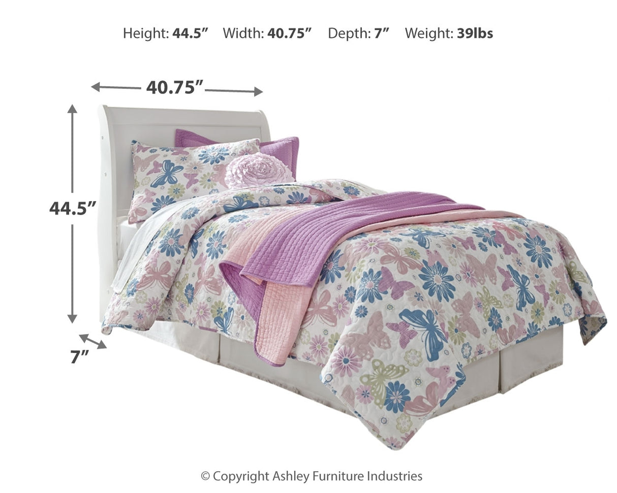 Anarasia White Twin Sleigh Headboard, Dresser and Mirror from Ashley Furniture - Luna Furniture