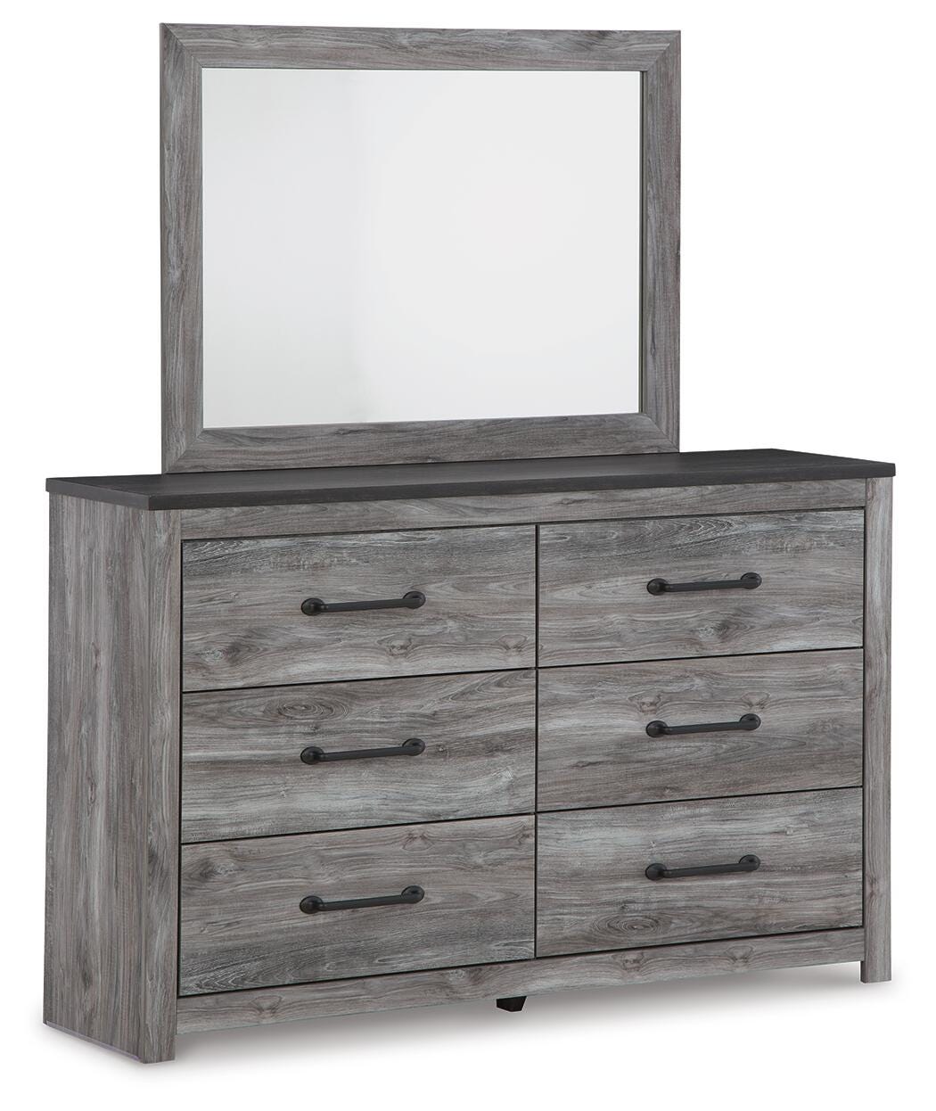 Bronyan Dark Gray Queen Panel Bed, Dresser and Mirror from Ashley - Luna Furniture
