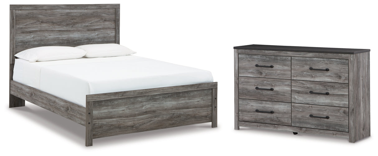 Bronyan Dark Gray Queen Panel Bed and Dresser from Ashley - Luna Furniture