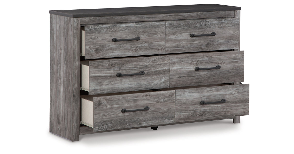 Bronyan Dark Gray Queen Panel Bed and Dresser from Ashley - Luna Furniture