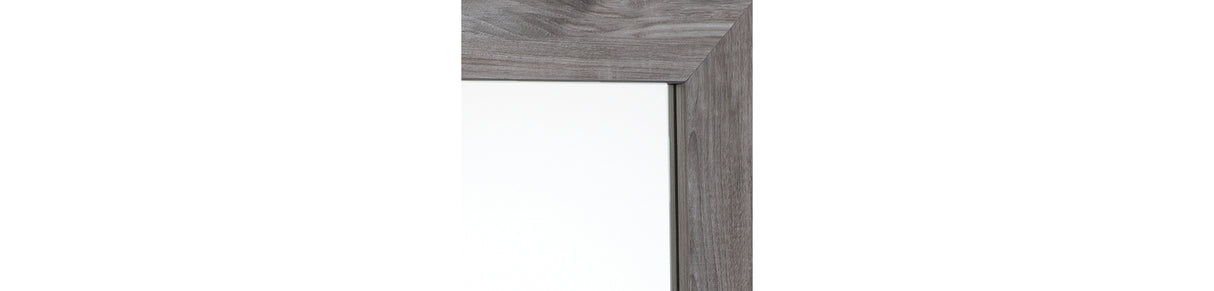 Bronyan King Panel Bed with Mirrored Dresser and Chest in Dark Gray from Ashley Furniture - Luna Furniture