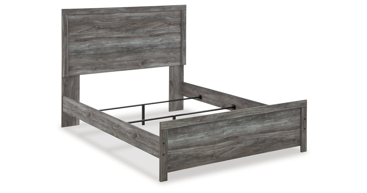 Bronyan Queen Panel Bed with Mirrored Dresser and Chest in Dark Gray from Ashley Furniture - Luna Furniture