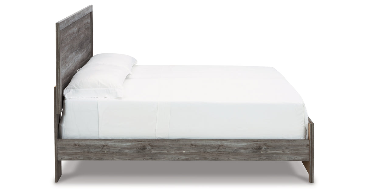 Bronyan King Panel Bed with Mirrored Dresser and 2 Nightstands in Dark Gray from Ashley Furniture - Luna Furniture