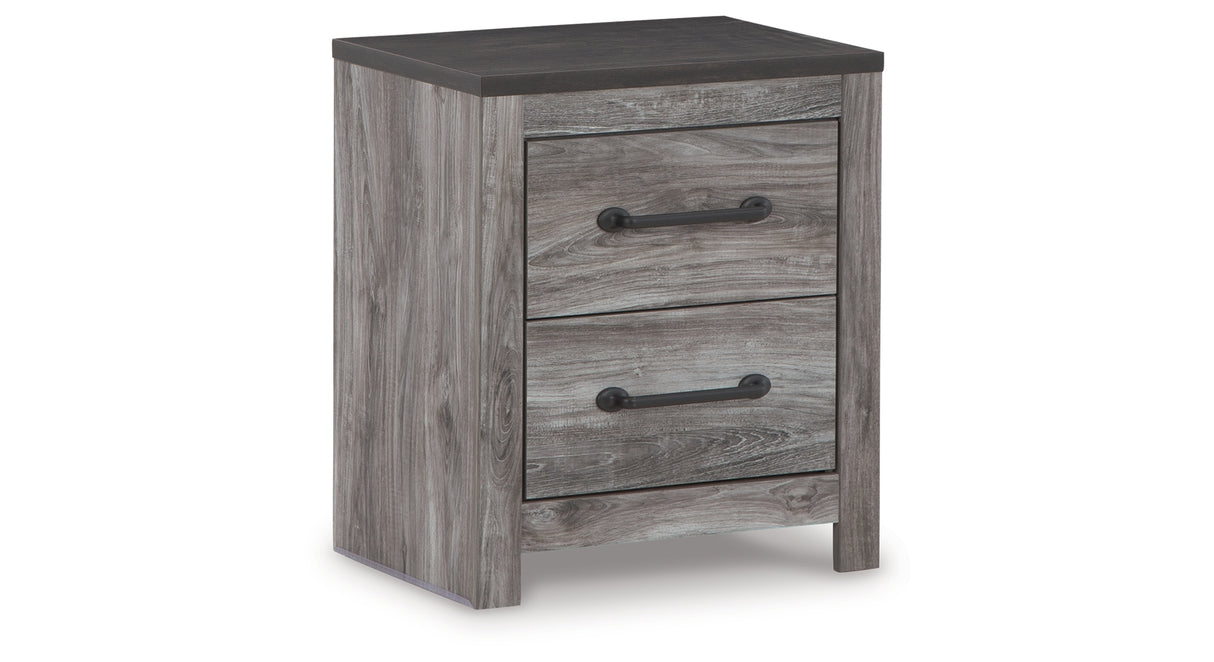 Bronyan King Panel Bed with Mirrored Dresser and 2 Nightstands in Dark Gray from Ashley Furniture - Luna Furniture