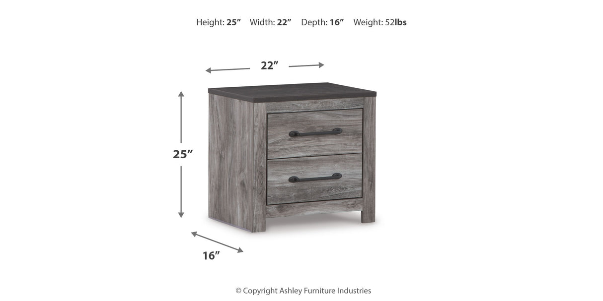 Bronyan King Panel Bed with Mirrored Dresser, Chest and 2 Nightstands in Dark Gray from Ashley Furniture - Luna Furniture