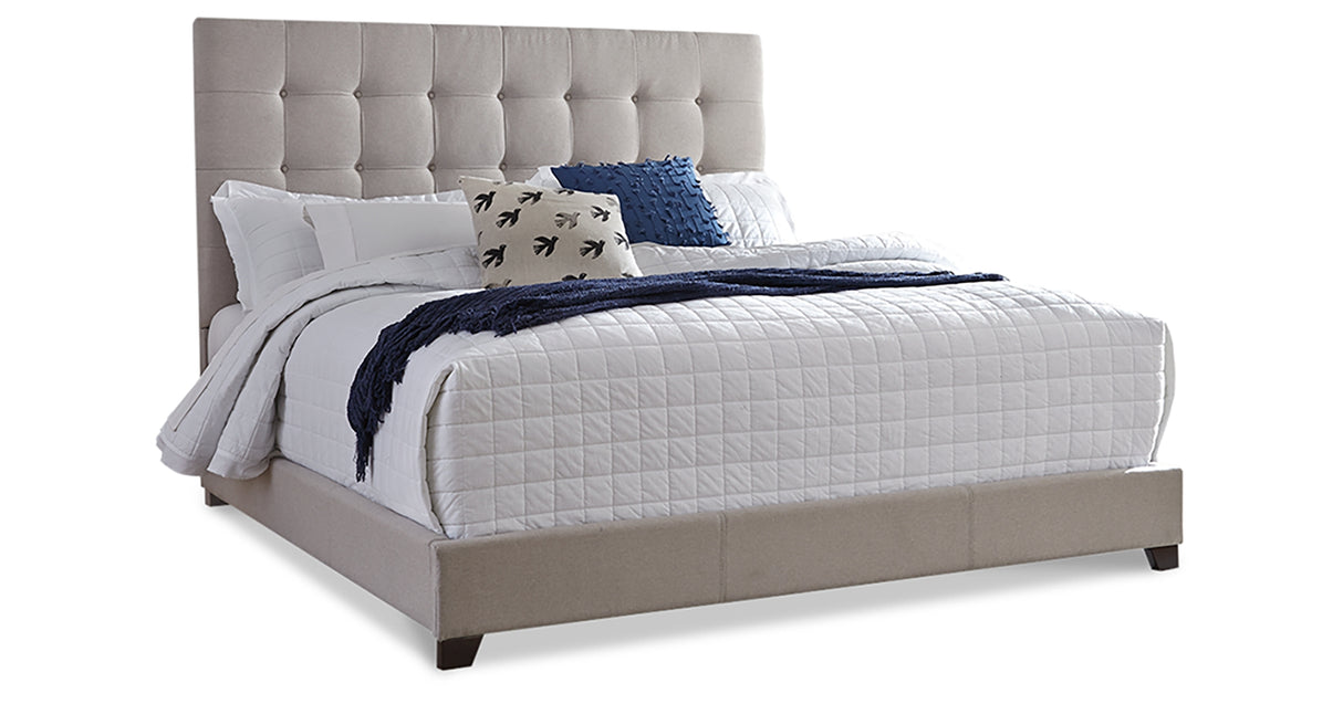 Dolante King Upholstered Bed with Mattress in Beige from Ashley Furniture - Luna Furniture