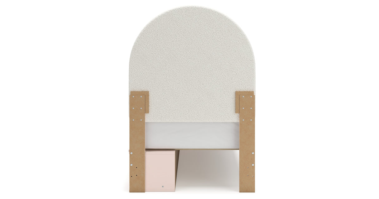 Wistenpine Blush Twin Upholstered Storage Platform Bed with 2 Drawers from Ashley - Luna Furniture
