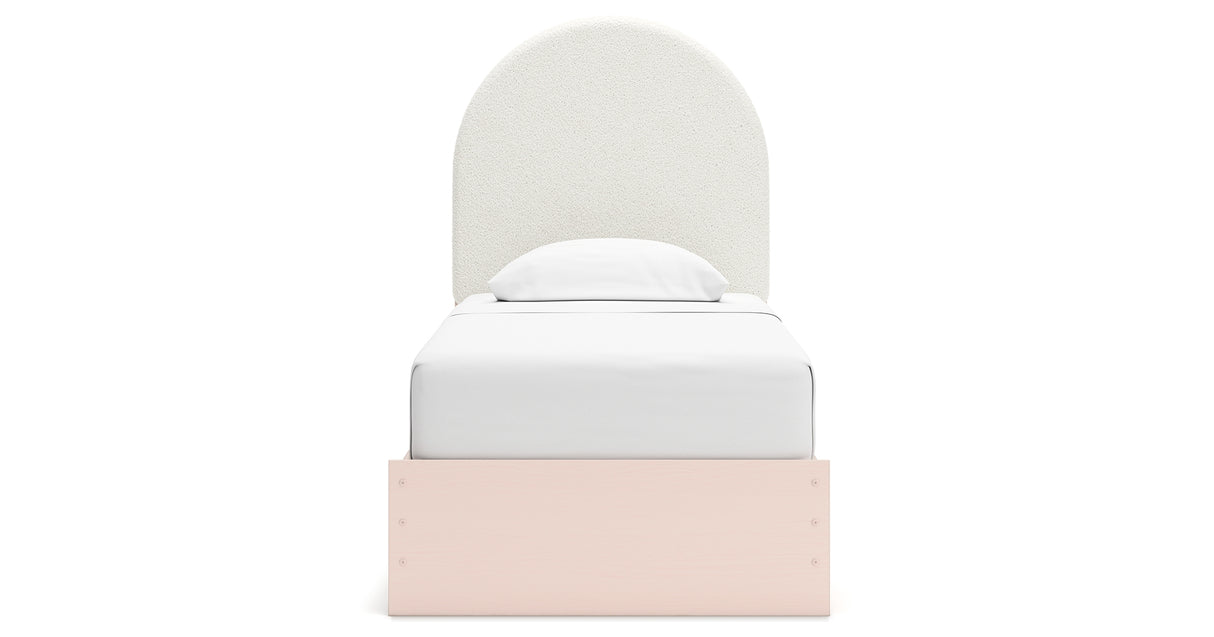 Wistenpine Blush Twin Upholstered Storage Platform Bed with 2 Drawers from Ashley - Luna Furniture