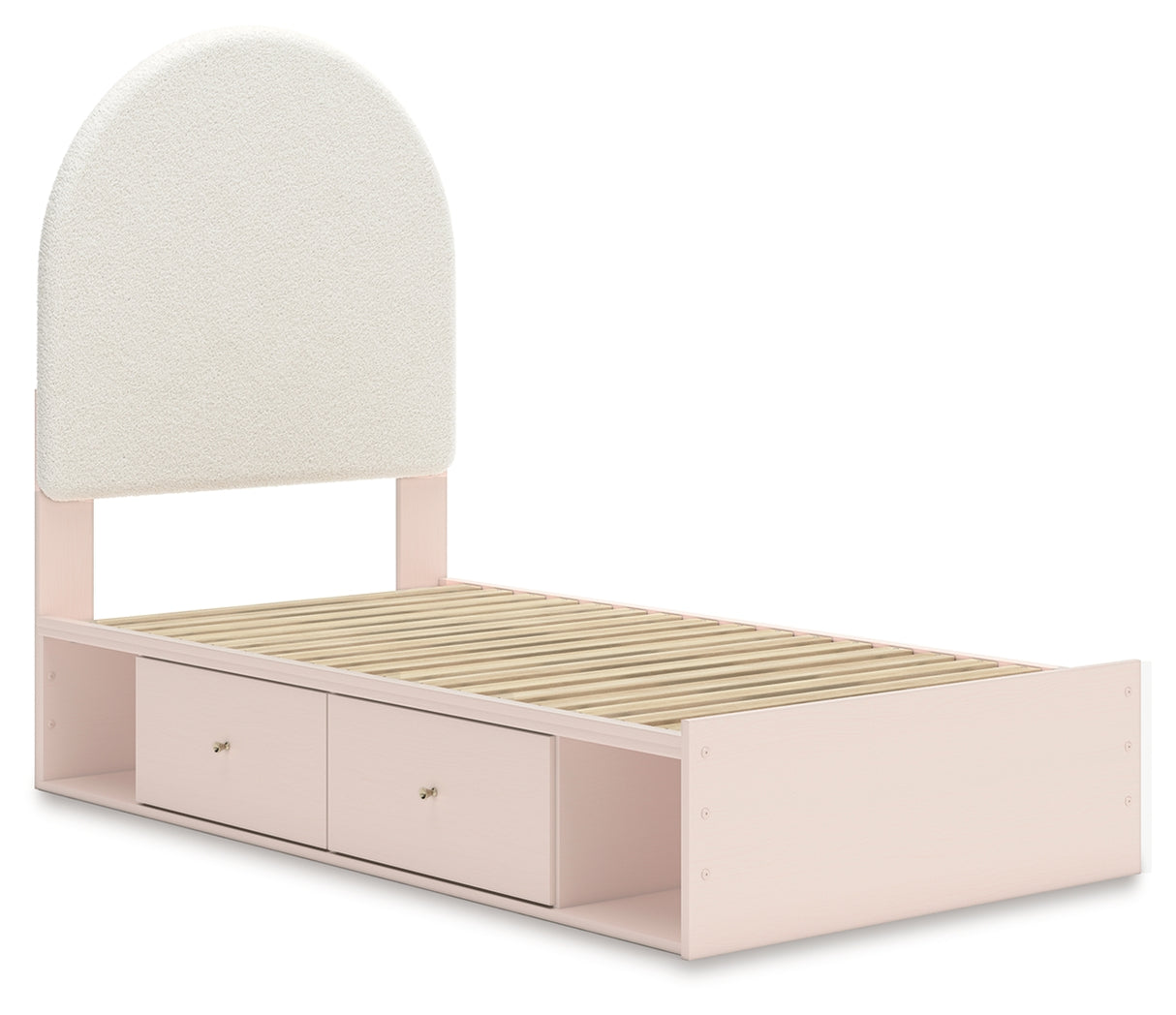 Wistenpine Blush Twin Upholstered Storage Platform Bed with 4 Drawers from Ashley - Luna Furniture